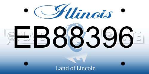 EB88396 Illinois License Plate
