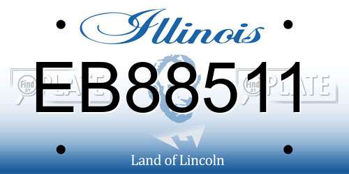 EB88511 Illinois License Plate