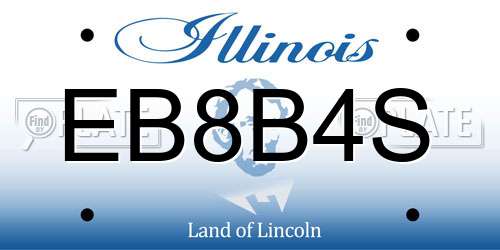 EB8B4S Illinois License Plate