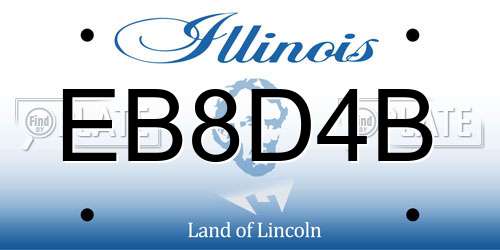 EB8D4B Illinois License Plate