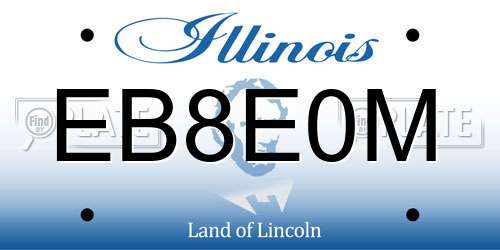 EB8E0M Illinois License Plate