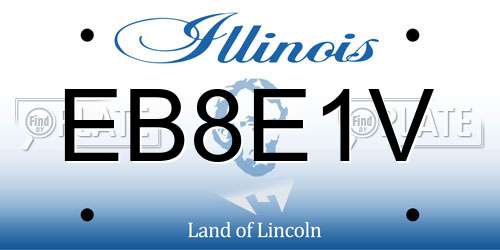 EB8E1V Illinois License Plate