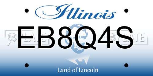 EB8Q4S Illinois License Plate
