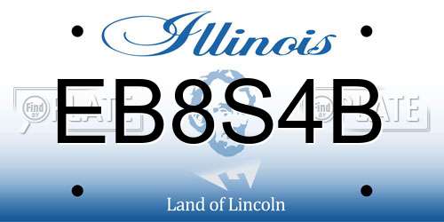 EB8S4B Illinois License Plate