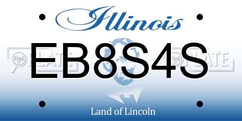 EB8S4S Illinois License Plate