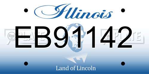 EB91142 Illinois License Plate