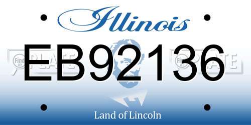 EB92136 Illinois License Plate