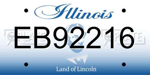 EB92216 Illinois License Plate
