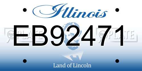 EB92471 Illinois License Plate