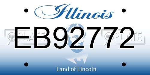 EB92772 Illinois License Plate