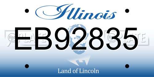 EB92835 Illinois License Plate