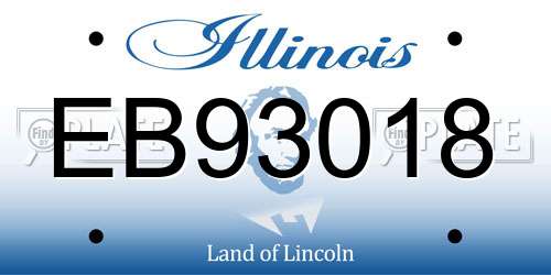 EB93018 Illinois License Plate