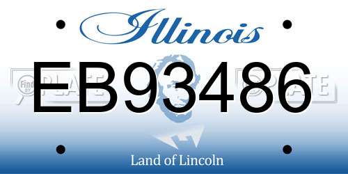 EB93486 Illinois License Plate
