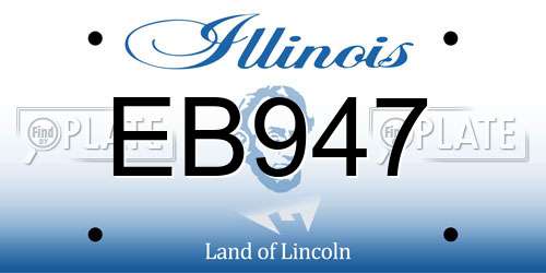 EB947 Illinois License Plate