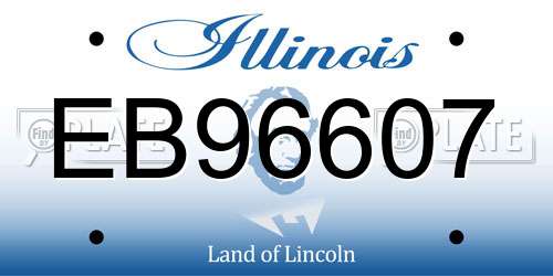 EB96607 Illinois License Plate