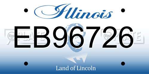 EB96726 Illinois License Plate