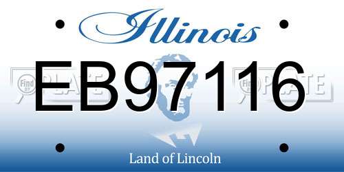EB97116 Illinois License Plate