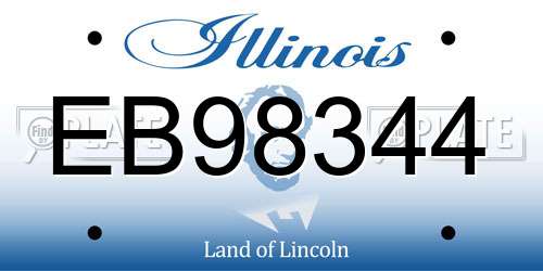 EB98344 Illinois License Plate