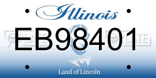 EB98401 Illinois License Plate
