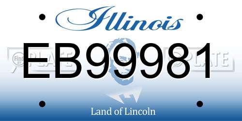 EB99981 Illinois License Plate