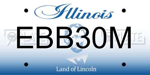 EBB30M Illinois License Plate