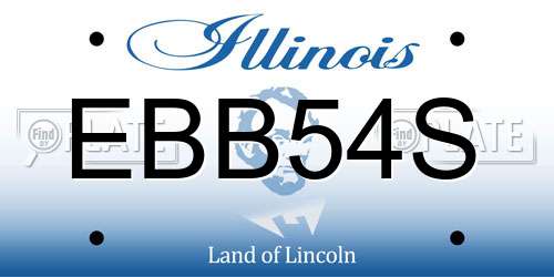 EBB54S Illinois License Plate