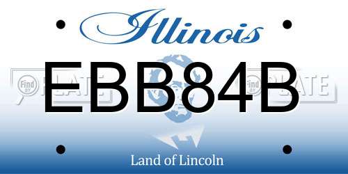 EBB84B Illinois License Plate