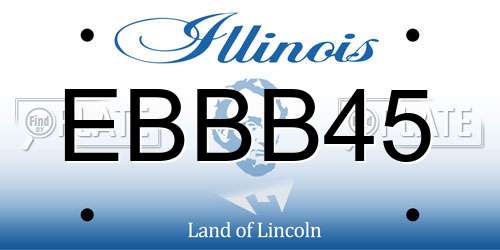 EBBB45 Illinois License Plate