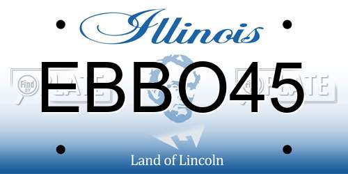 EBBO45 Illinois License Plate