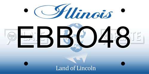 EBBO48 Illinois License Plate