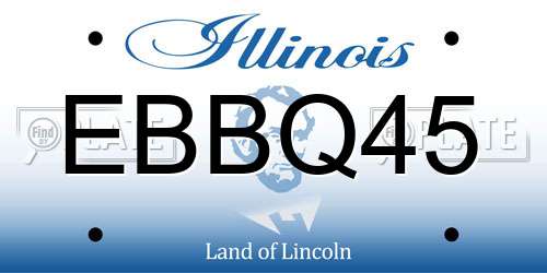 EBBQ45 Illinois License Plate