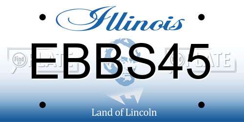 EBBS45 Illinois License Plate