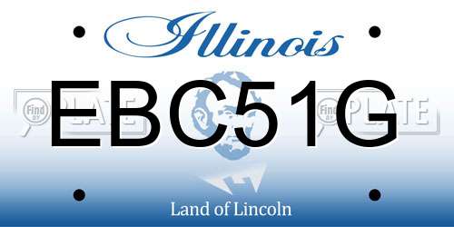 EBC51G Illinois License Plate
