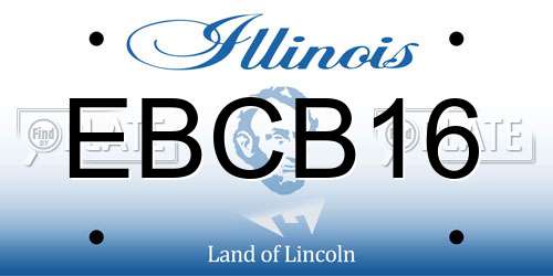 EBCB16 Illinois License Plate