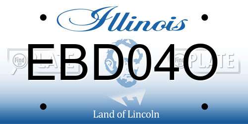 EBD04O Illinois License Plate