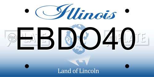EBDO40 Illinois License Plate