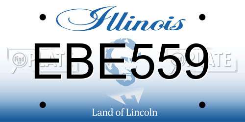 EBE559 Illinois License Plate