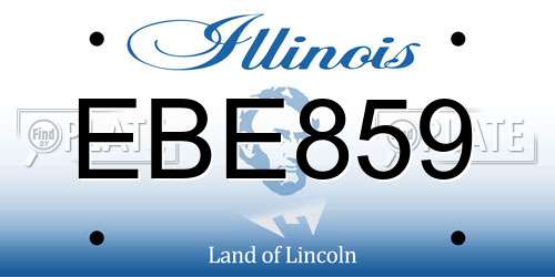 EBE859 Illinois License Plate