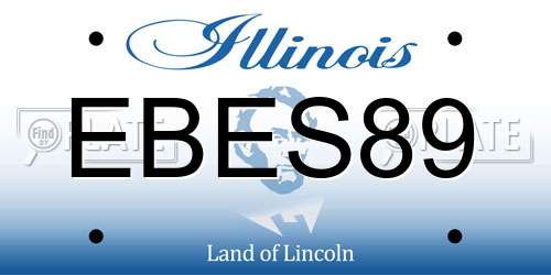 EBES89 Illinois License Plate