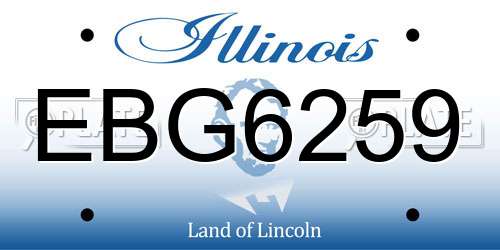 EBG6259 Illinois License Plate