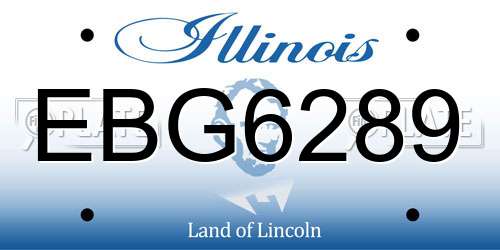 EBG6289 Illinois License Plate