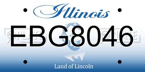 EBG8046 Illinois License Plate