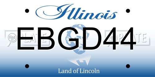 EBGD44 Illinois License Plate