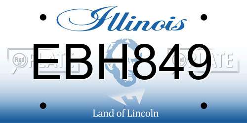 EBH849 Illinois License Plate