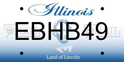 EBHB49 Illinois License Plate