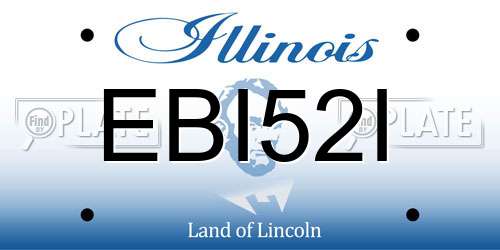 EBI52I Illinois License Plate
