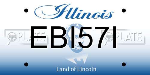 EBI57I Illinois License Plate