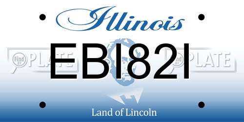 EBI82I Illinois License Plate