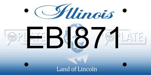 EBI871 Illinois License Plate