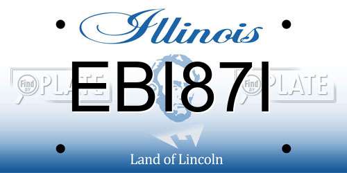 EBI87I Illinois License Plate
